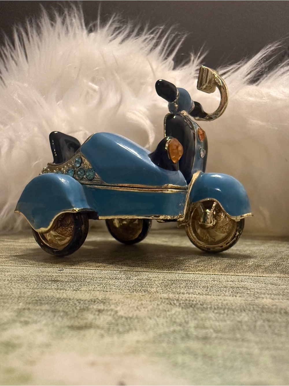 Mini Enamel Scooter Sculpture Home Art